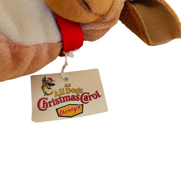 Vintage 1998 Denny's All Dogs Christmas Carol Charlie Plush Toy Collectible - Picture 3 of 4